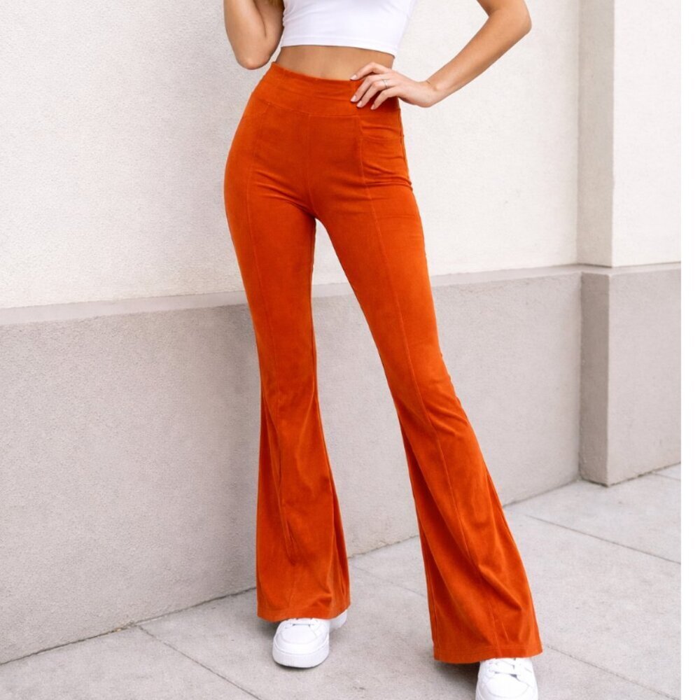 Urban Outfitters Out From Under Women's Medium Orange High Rise Flare Leggings